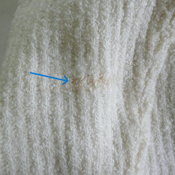 vintage 80s JJ Browne deep v-neck oversized ivory white boucle ribbed cardigan - Picture 7 of 7